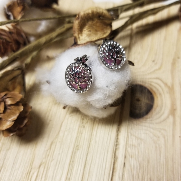 🌳🌳Beautiful Purple Fire Opal Earrings 🌳🌳 - Picture 5 of 10